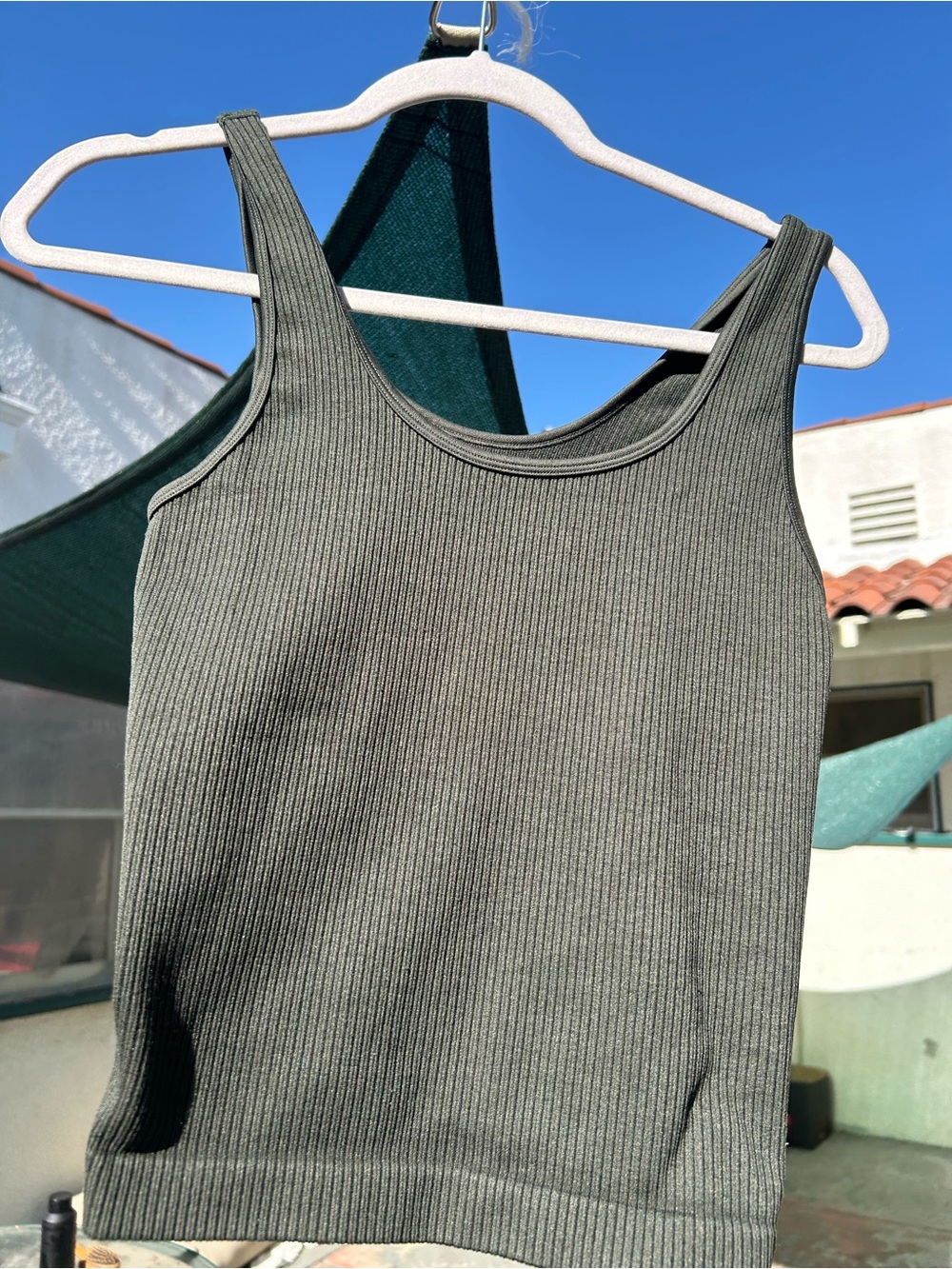 a new day Olive Ribbed Tank Top